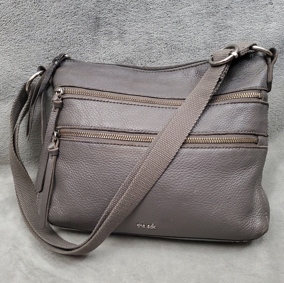 The Sak Handbags - The Sak Gray Leather Reseda Crossbody Bag